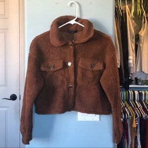 Zaful Teddy Crop Jacket